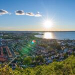 Panorama Sunset view from above of Huskvarna Skyline